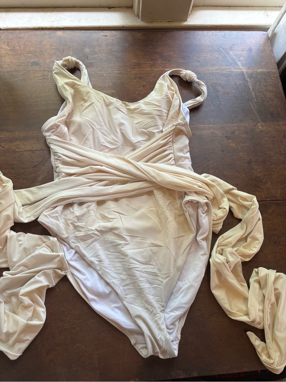 Swimsuits For All Cream Wrap One-Piece Swimsuit